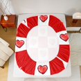 thumbnail image 5 of Castle Fairy Teens Love Heart Print Bed Sheets,Geometric Plaid King Sheets, 5 of 7