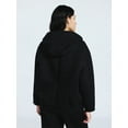 thumbnail image 4 of Scoop Women's and Women's Plus Neoprene Fleece Oversized Jacket with Hood, Sizes XS-4X, 4 of 6