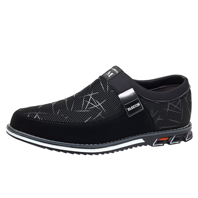 Dsscvnef Fashion Style Men's Breathable Comfortable Business Slip on Work Leisure Hit Color Leather Shoes
