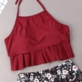 thumbnail image 4 of PENGXIANG Family Matching Mother Girl Bikini Set Halter Floral Ruffle High Waisted Swimwear Bathing Suit, 4 of 6