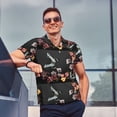 thumbnail image 5 of Daiia Butterfly with Fowers Pattern Men’s Polo Shirts,Solid Deck Shirt,Classic Fit, Breathable Cotton Polo for Casual and Sport Wear-4X-Large, 5 of 7