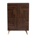 thumbnail image 4 of Baxton Studio Mid-Century Modern Shoe Cabinet, Brown, 83.8 lbs, 4 of 11