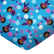 SheetWorld Fitted 100% Cotton Flannel Play Yard Sheet Fits BabyBjorn Travel Crib Light 24 x 42, Dora Blue