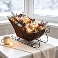 thumbnail image 4 of 2026 Christmas Indoor Home Decor Handcrafted Wicker Christmas Sleigh Basket Storage For Snacks And Gifts At Home Christmas Woven Storage Basket, 4 of 6