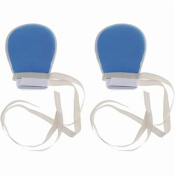 wonima11 1 Pair Hands Finger Control Mitts Dementia Safety Restraint Gloves Hand Infection Protectors Padded Mitts Safety Prevent Finger Harm Fixed Gloves for Medical Restraints Patient Elderly
