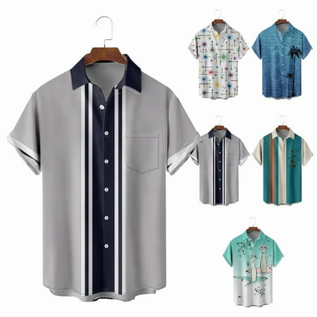 

Big Men s Button Down Short Sleeve Hawaii Shirts with Chest Pocket Soft Clothes Size 100-170/XXS-8XL