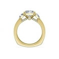 thumbnail image 2 of 1.00 Ct Radiant Cut Natural Diamond Unique Three Stone Ring for Anniversary Solid 18K Yellow Gold Size 4, 2 of 8