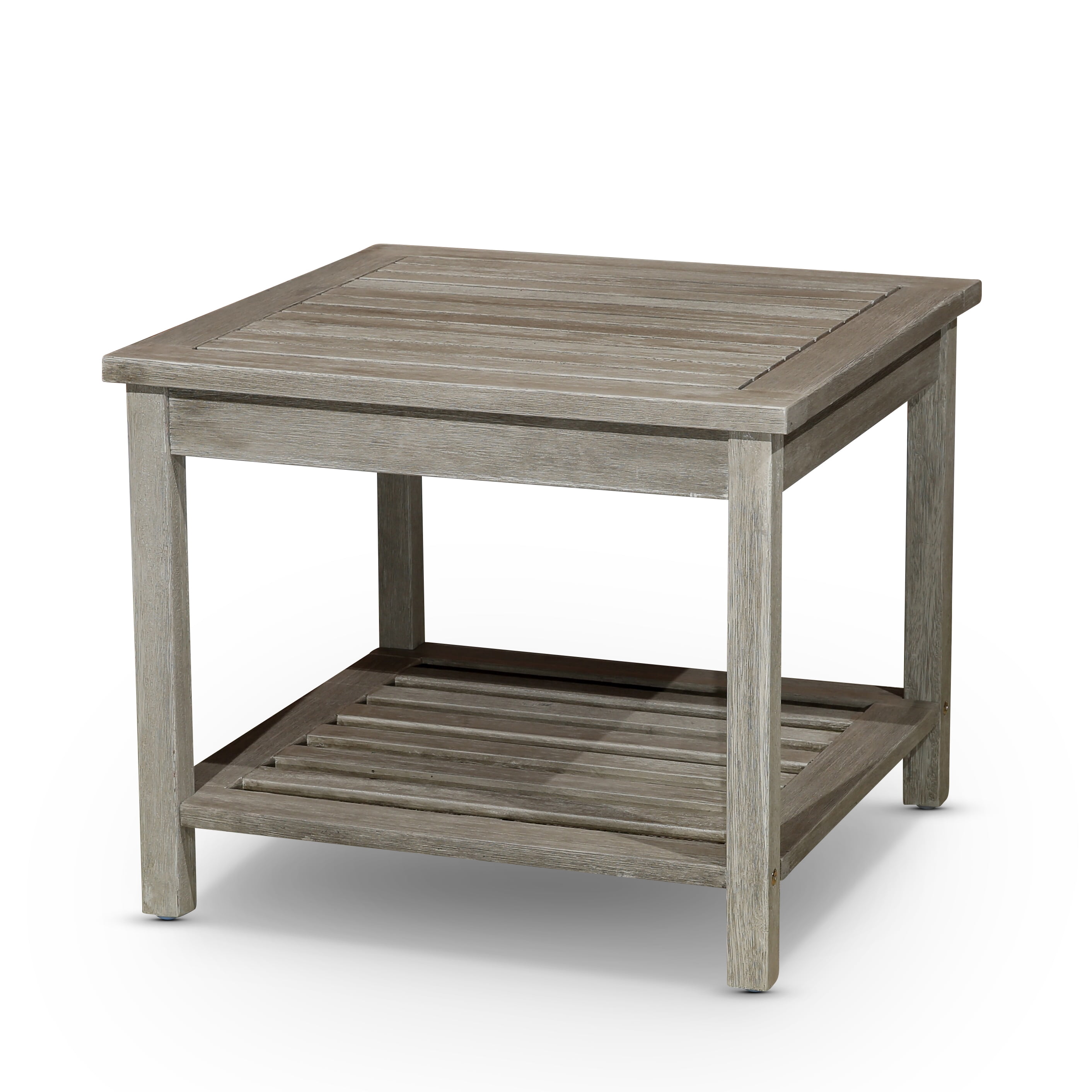 DTY Outdoor Living Longs Peak Eucalyptus 2Shelf Side Table, Driftwood