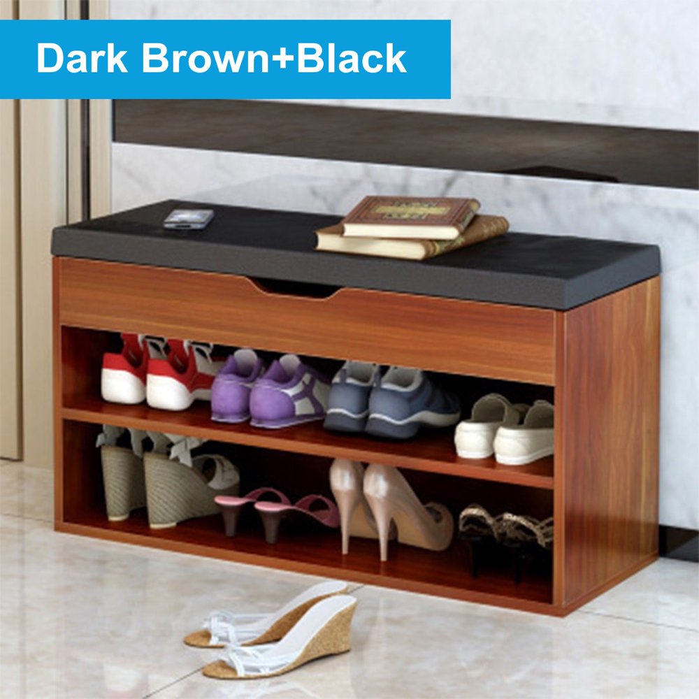 Shoes Bench, Entryway Shoe Storage Organizer with Cushion Padded Seat Shoe Wearing Bench Seat