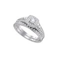 thumbnail image 1 of Diamond Princess 10k White Gold Round Diamond Bridal Wedding Ring Band Set 1/2 Cttw, 1 of 1