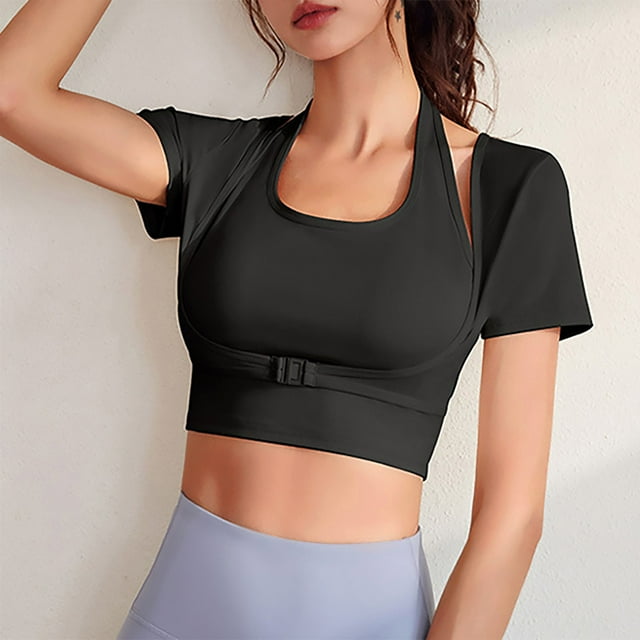 Tidyack , Prix Réduit, Soutien-Gorge Léger à Col Rond pour Femmes, Haut D\'entraînement Physique Extensible, Tissu Respirant, Design Sans Manches, pour Gym, Yoga, Sports, Évacuation de l'Humidité, Léger, Tenues Décontractées