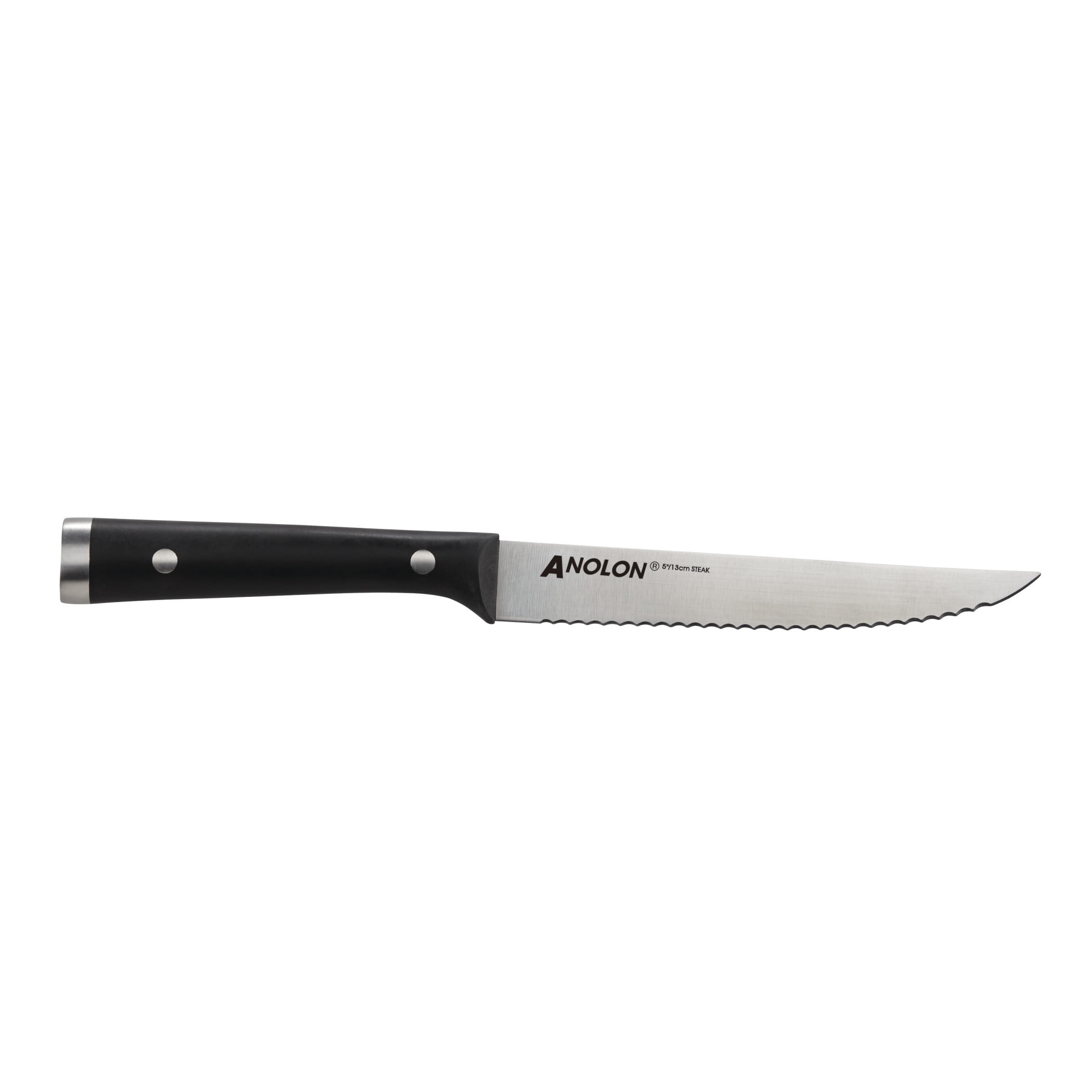 Anolon AlwaysSharp 8 Piece Japanese Steel Knife Block Set with Built-in Sharpener