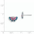 thumbnail image 2 of 925 Sterling Silver Rhodium-plated Madi K Enamel Butterfly Post Earrings, 2 of 5