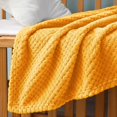 thumbnail image 4 of Exclusivo Mezcla Waffle Textured Fleece Blanket, Super Soft and Warm Throw Blanket for Couch, Sofa and Bed (Mustard Yellow, 40"x50")-Cozy, Fuzzy and Lightweight, 4 of 8
