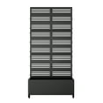 thumbnail image 2 of MAYEERTY 72"x35" Metal Black Rectangle Planter Box, Outdoor Raised Garden Beds with Trellis for Vine Climbing Plants, 2 of 6