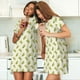 thumbnail image 4 of Fotbe Corn Bata de Dormir para Mujer con Estampado, Camisón de Algodón de Manga Corta, Ropa de Dormir Casual, 4 of 6