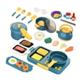 thumbnail image 4 of Juego de cocina de juguete con ollas, sartenes y utensilios para chefs jóvenes a partir de 3 años azul, 4 of 9