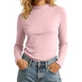 thumbnail image 2 of NominalSnugLong Sleeve Shirts for Women Turtleneck Ribbed Knit Tops Stretchy Soft Slim Fitted Sweaters, 2 of 8