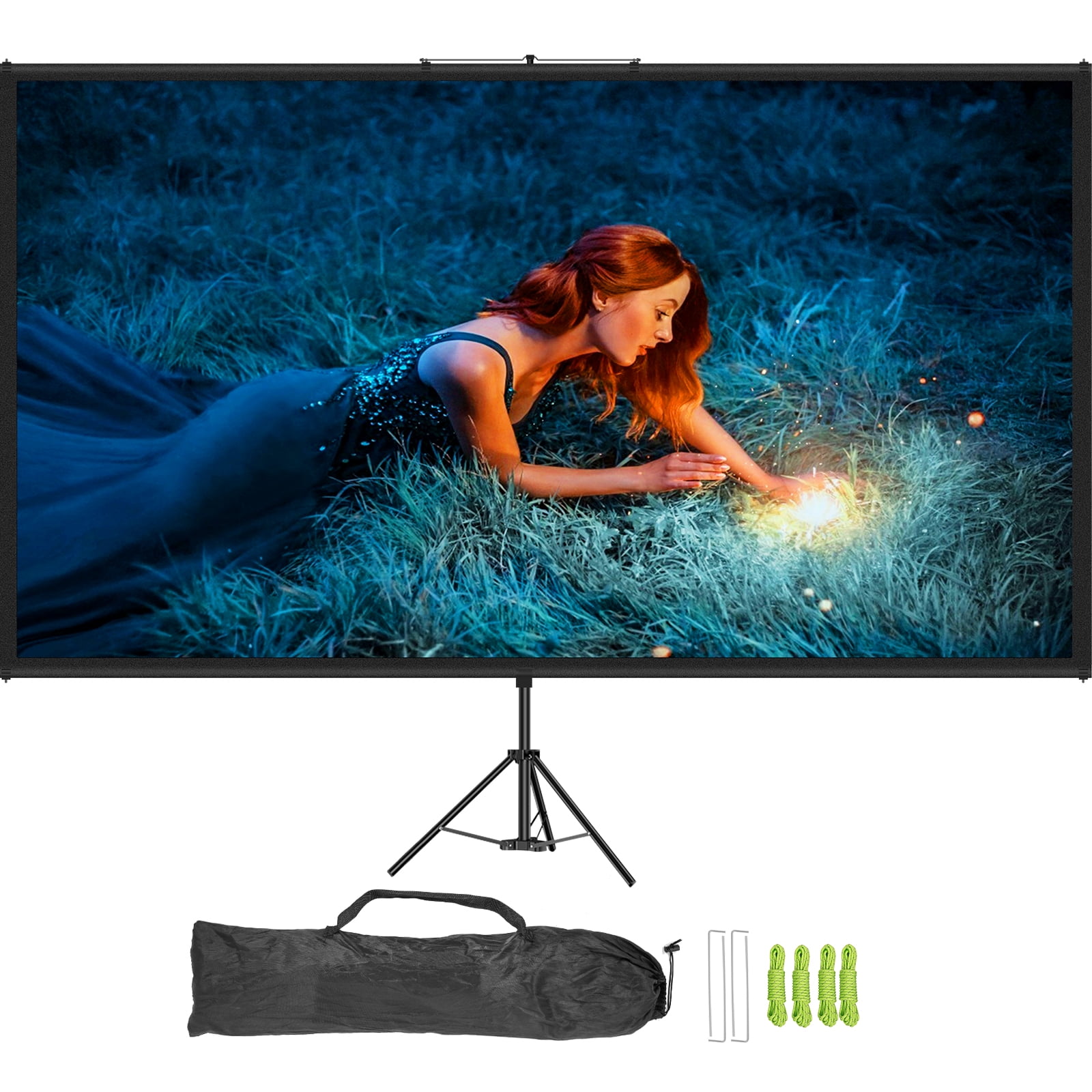 Details about   100In.Tripod Projection Screen 16:9 Square Projector Stand Home Office Video USA 
