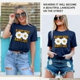 thumbnail image 3 of Xuanfei Women Crew Neck Letter Floral Graphic Short Sleeve Top, 3 of 6
