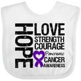 thumbnail image 3 of Inktastic Pancreatic Cancer Hope Love Strength Boys or Girls Baby Bib, 3 of 4