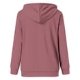 thumbnail image 4 of AherBiu Women Fall Pullover Tops Long Sleeve Half Button Hooded Sweatshirt for Women Solid Color Hoodies, 4 of 5