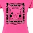 thumbnail image 3 of Pokémon - Pikachu Face With Grid - Juniors Fitted Graphic T-Shirt, 3 of 5