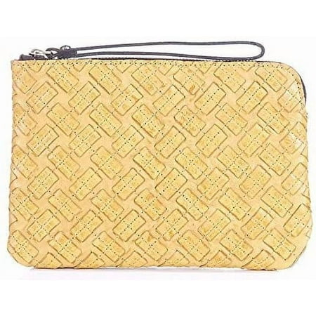 Patricia Nash Cassini Rattan Braided Stitch Leather Wristlet Wallet Bag