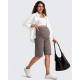 thumbnail image 6 of G4Free Maternity Athletic Shorts with Pockets Over The Belly Stretchy Workout Pants Pregnancy Wide Leg Bermuda Casual, 6 of 8