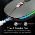 thumbnail image 4 of Mistaha Souris Sans Fil Double Mode 2.4G+Bluetooth5.1, Souris Ergonomique 3 Vitesses Réglable DPI Batterie Lithium Rechargeable 500mAh Intégrée, 4 of 8