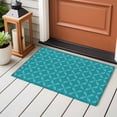 thumbnail image 6 of Rectangle Rug 2x3ft Area Rug, Modern Teal Morocco Style Area Rugs for Living Room Bedroom, Geometric Leaf Diamond Plaid Floor Mat Non-Slip Non-Shedding Carpet Indoor Accent Rugs, 6 of 9