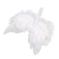 thumbnail image 4 of Alas de ángel de plumas blancas, adorno colgante, alas de vestir, decoraciones navideñas, decoración de de Navidad para actuaciones de bodas, 4 of 7