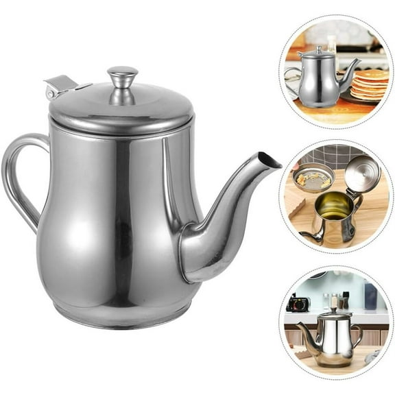 Stainless Steel Oil Filter Pot (18oz),Bexikou Oil Dispenser Grease Oiler Strainer Container Can with Fine Mesh Strainer for Home Kitchen Cooking