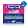 (2 pack) (2 Pack) Benadryl Liqui-Gels Antihistamine Allergy Medicine, Dye Free, 24 ct