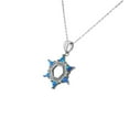thumbnail image 3 of 925 Sterling Silver Womens Jewish Star of David Blue Simulated Opal Turquoise-Tone Pendant Necklace, 3 of 4
