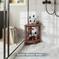 thumbnail image 7 of NALONE Corner Shower Stool, HDPE Shower Bench for Inside Shower, Small Shower Chair Seat for Shaving Legs with Storage Shelf, Soap Box and Adjustable Feet (Brown), 7 of 7
