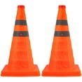 thumbnail image 3 of LABSERRON 2Pcs Orange Black Collapsible Traffic Cones for and Sports Training, 3 of 8
