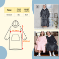 thumbnail image 5 of ABOYIART Unisex Wearable Hoodie Blanket, Oversized Ultra Soft Flannel, Large Pockets, Warm Winter Christmas Gift, Cozy Loungewear (Long Available), 5 of 7