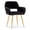Black, variant on KCC Fluffy Faux Fur Vanity Accent Chair, Mid-Century Stationary Armchair with Wood-Look Metal Legs for Bedroom, Living & Dining Room, Makeup Apartment，Pink