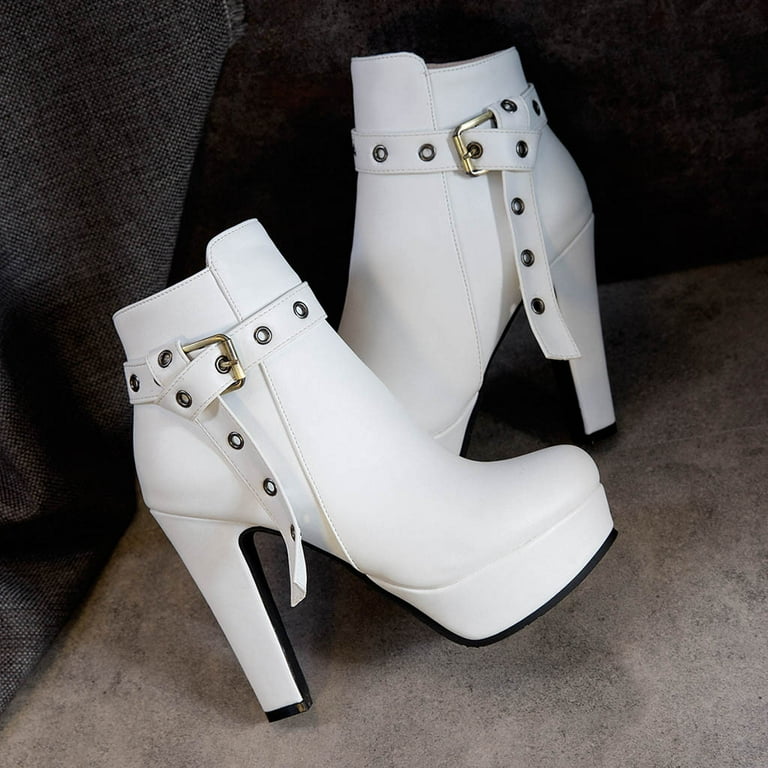 Women high heel shop round head boots