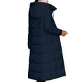 thumbnail image 4 of Antinious Womens Plus Size Solid Mid Length Thickened Padded Coat Long Sleeve Casual Puffer Jacket With Pockets,Fall Winter Warm Trench Coat,Jackets for Women Trendy,Black,XXL, 4 of 4