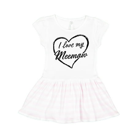 

Inktastic I Love My Meemaw in Black Chalk Heart Gift Toddler Girl Dress