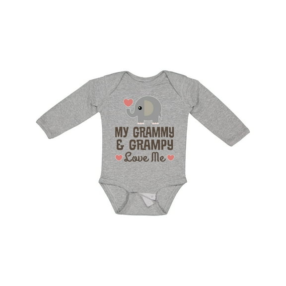 Inktastic My Grammy and Grampy Love Me Boys or Girls Long Sleeve Baby Bodysuit