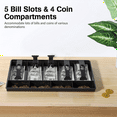 thumbnail image 3 of Cash Tray Cash Register Drawer Insert Tray,5 Bill & 4 Coin Compartments, ABS Money Storage Case, 3 of 7