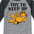 thumbnail image 3 of Garfield - Try To Keep Up - Toddler & Youth Raglan Graphic T-Shirt, 3 of 5