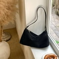 thumbnail image 4 of Halloween Women Faux Suede Shoulder Bag Vintage Commuting Bag Chic Hobo Bag Daily Casual Portable Bag (Black), 4 of 10