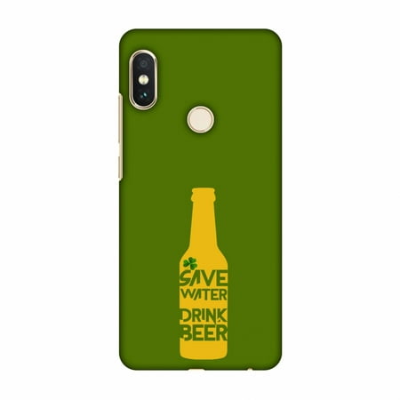 Xiaomi Redmi Note 5 Pro Case, Premium Handcrafted Printed Designer Hard Snap On Case Back Cover with Screen Cleaning Kit for Xiaomi Redmi Note 5 Pro - Save water drink beer -