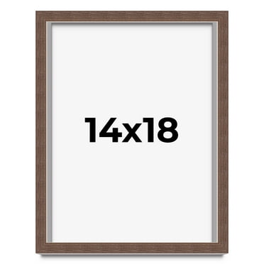 14x18 Shadow Box Frame Brown | 1.125 inches Deep Real Wood Rustic Shadowbox Display Frame | UV