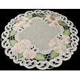 thumbnail image 3 of Fleur Latte Gold Daisy on Sage Green Table Doily (23"/33"Round), 3 of 3