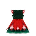 thumbnail image 4 of Yruioon Girls Kids Christmas Santa Dance Tutu Dress Ruffles Velvet Princess Gown for Party Green 12, 4 of 7